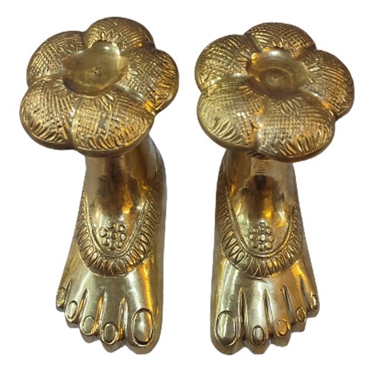 Tara Charan Pratisthit (Pital) with Thali (6 Inch * 6 Inch)